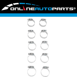 10 x Perforated Part Stainless 17-38mm Hose Clamps Bulk Buy