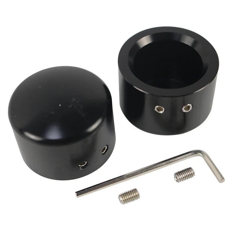 2pcs Black Front Axle Nut Cover Cap Kit for Harley Sportster Softail Touring ST