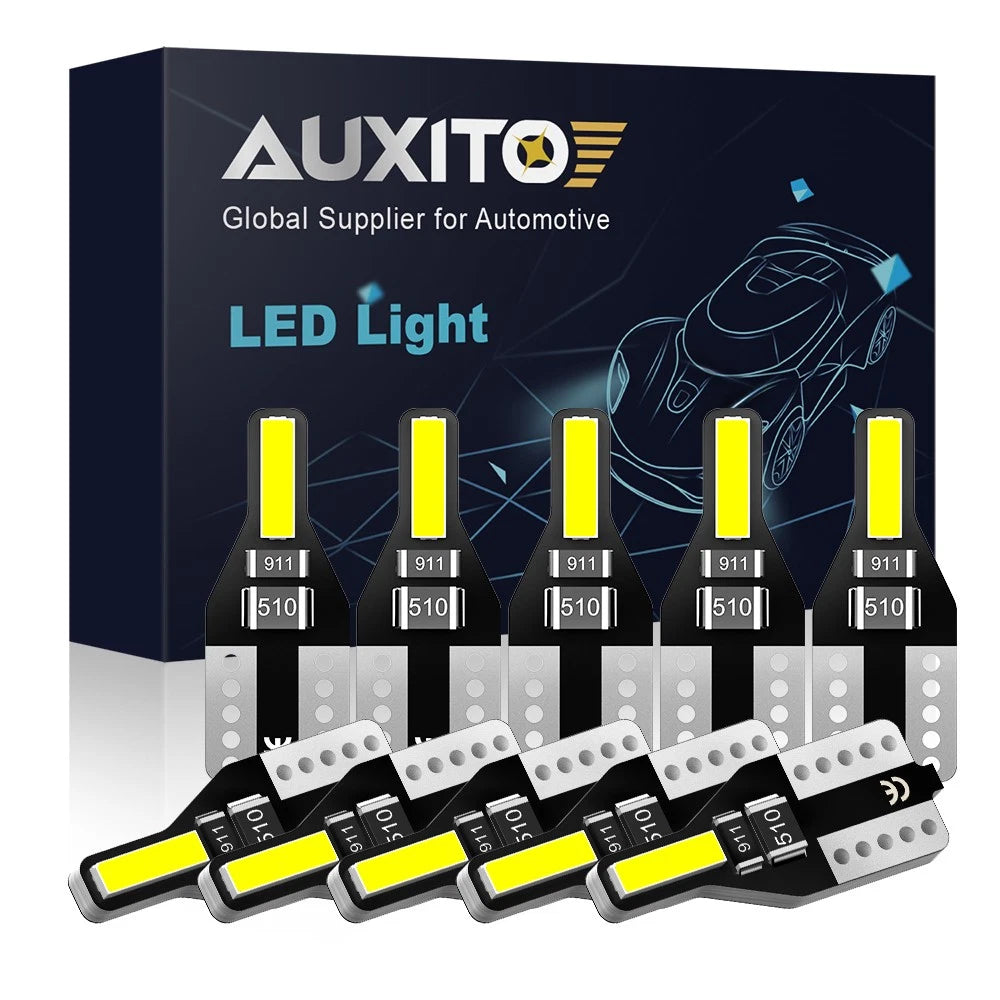 10x AUXITO T10 W5W LED Wedge Interior Plate Number Light 6000K Globe Error Free