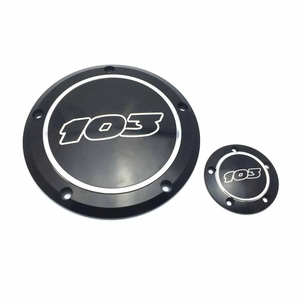 Black Aluminum 103 Derby Cover + Timing Timer For Harley Electra Glide 1996-2013