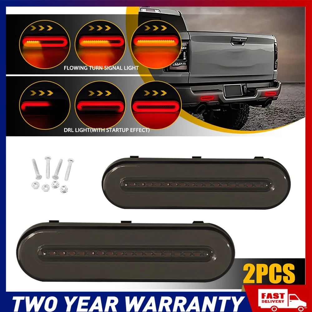 8x 58 LED sequential tail lights for 12-24V trailer, truck and ute with smoked lenses