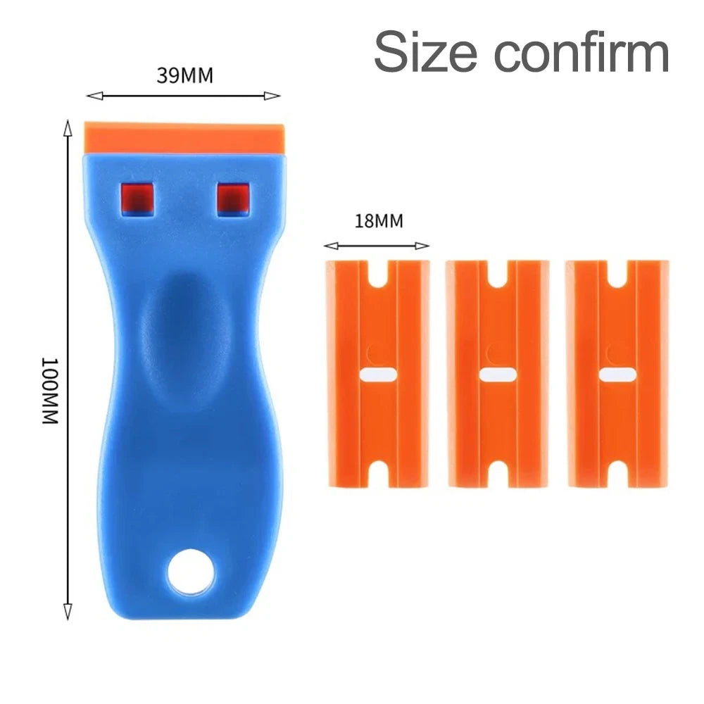 AUTOBRIGHT | Plastic Razor Scraper 2x Handles + 100x Blades