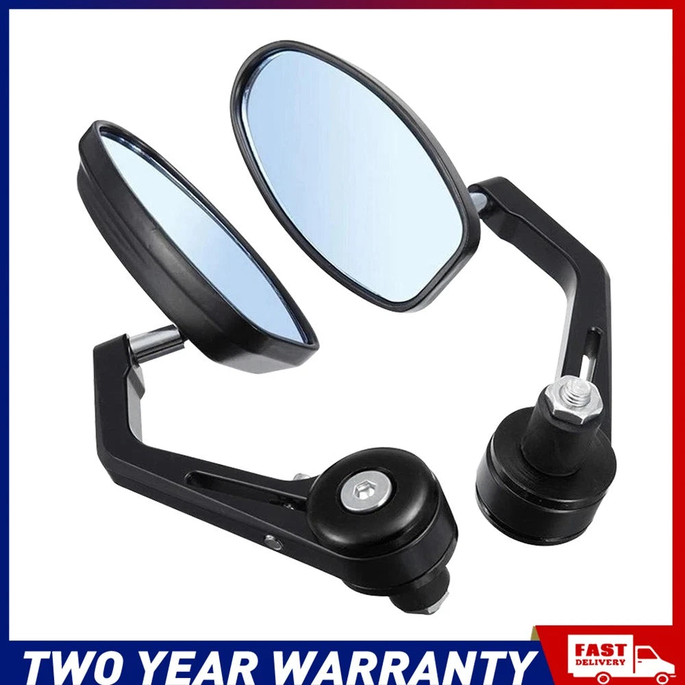 For MT07 Motorcycle 7/8" Handle Bar End Rearview Side Mirrors Black Universal