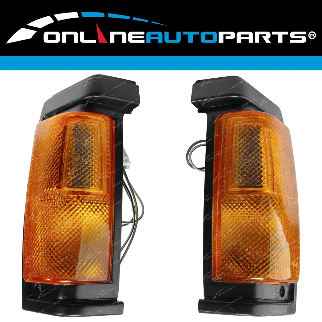 LH+RH Corner Indicator Amber Blinker Lamps for Nissan Navara D21 Ute 1986-1989