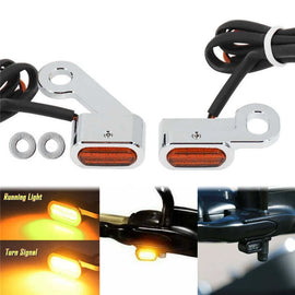 Chrome LED Turn Signal Indicator Running Light For Harley Sportster XL 883 1200