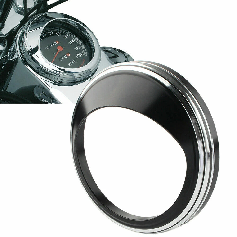 5'' Speedometer Trim Ring Gauge Bezel Cover Visor for Harley Softail Road King