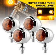 Load image into Gallery viewer, Chrome Mini Bullet Motorcycle Turn Signal Tail Lights Amber Indicator For Harley
