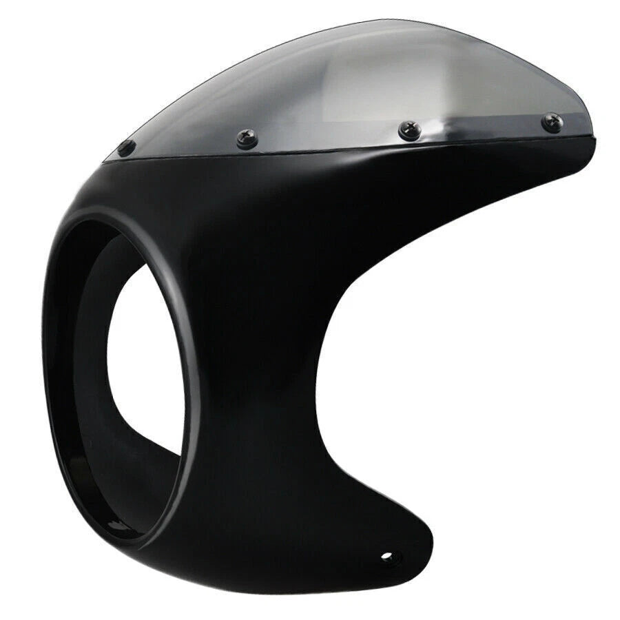 7'' Front Motorcycle Headlight Cafe Racer Handlebar Fairing Windshield Black AU