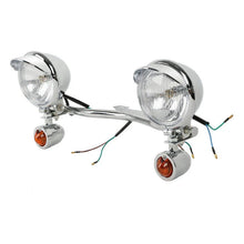 Load image into Gallery viewer, Driving Passing Turn Signal Spot Fog light Bar for Harley Chopper Bobber Chrome