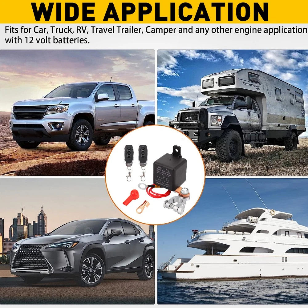 12V Battery Relay Switch Dual Car Remote Battery Disconnect Anti-Theft Relay