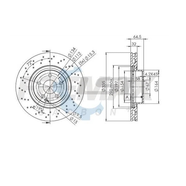EuroLine High Carbon Cross Drilled Disc Rotors Front Mercedes S320 S350 W221
