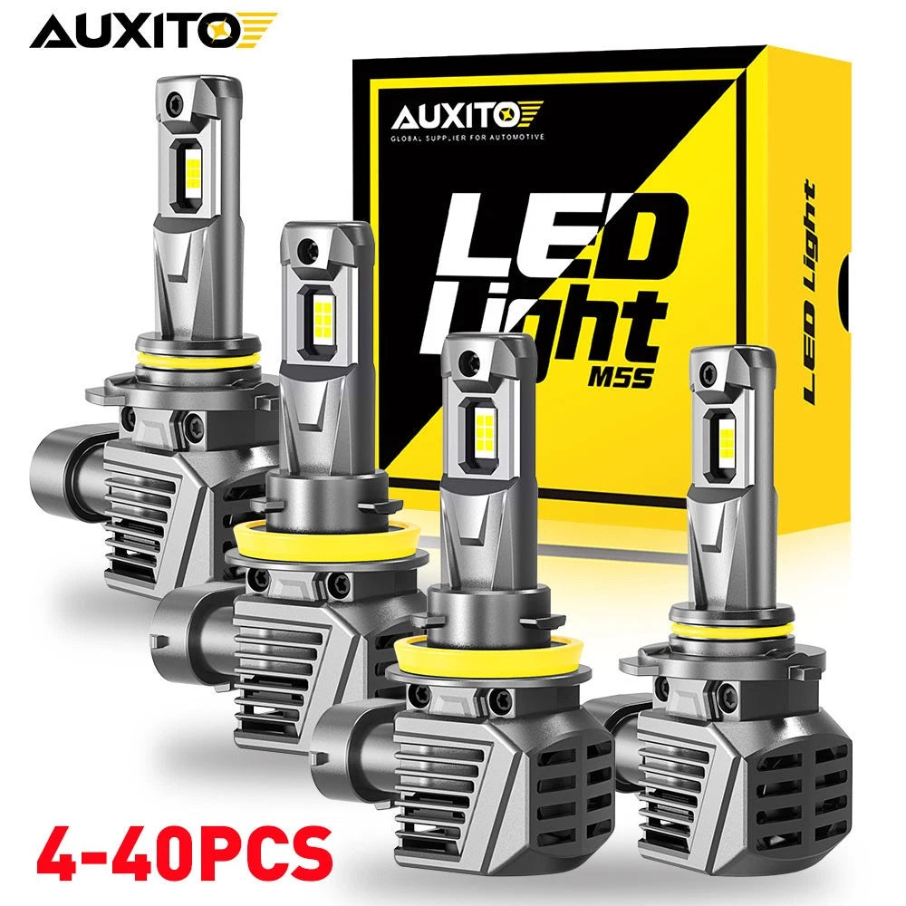 9005 HB3 H8 H9 H11 120W 22000LM 6500K white LED headlight bulbs set with fan