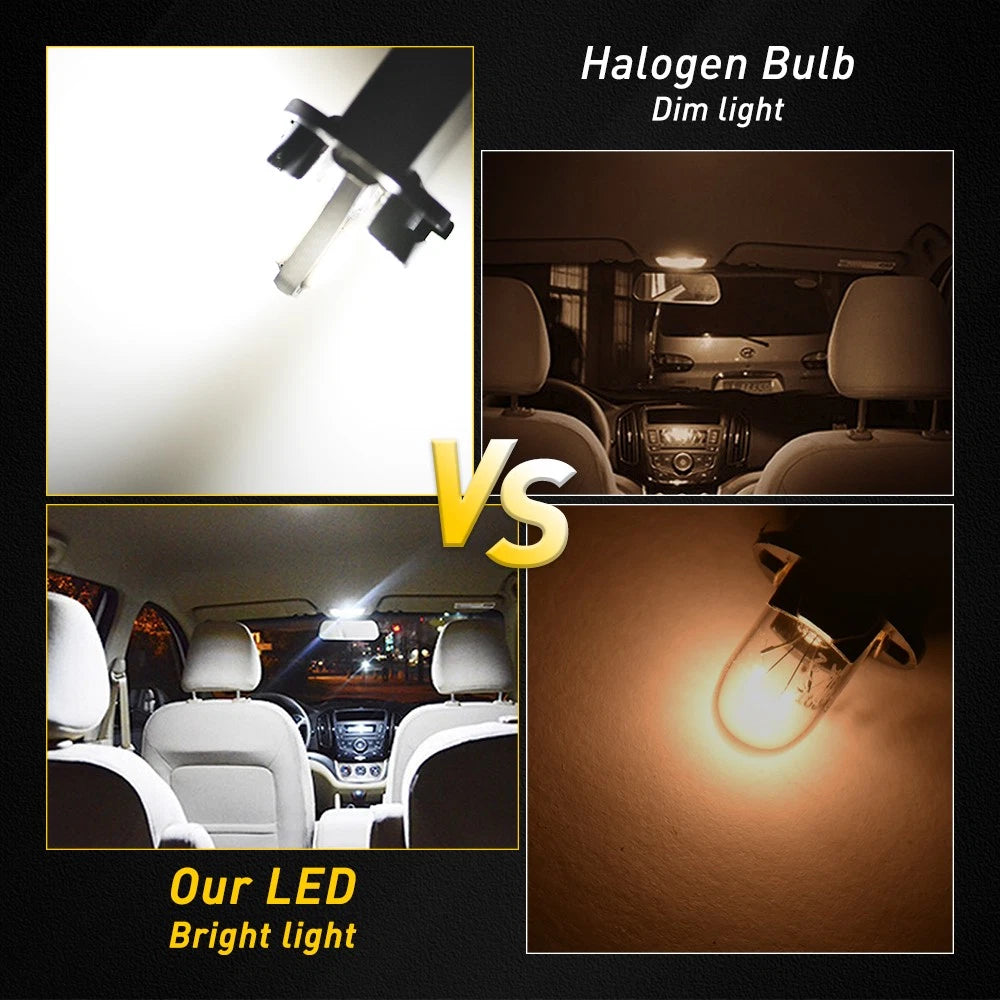 10x AUXITO T10 W5W LED Wedge Interior Plate Number Light 6000K Globe Error Free