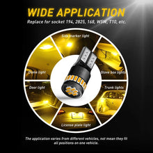 Load image into Gallery viewer, 2X T10 W5W LED Bulbs Turn Amber/Orange Side Globes Bulb Wedge Indicator Signal