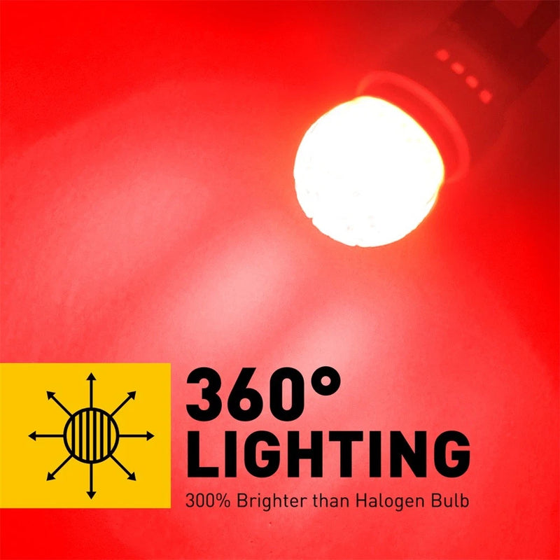 T20 7440 7443 LED Brake Tail Light Bulbs Red CANBUS Error Free 2-Pack