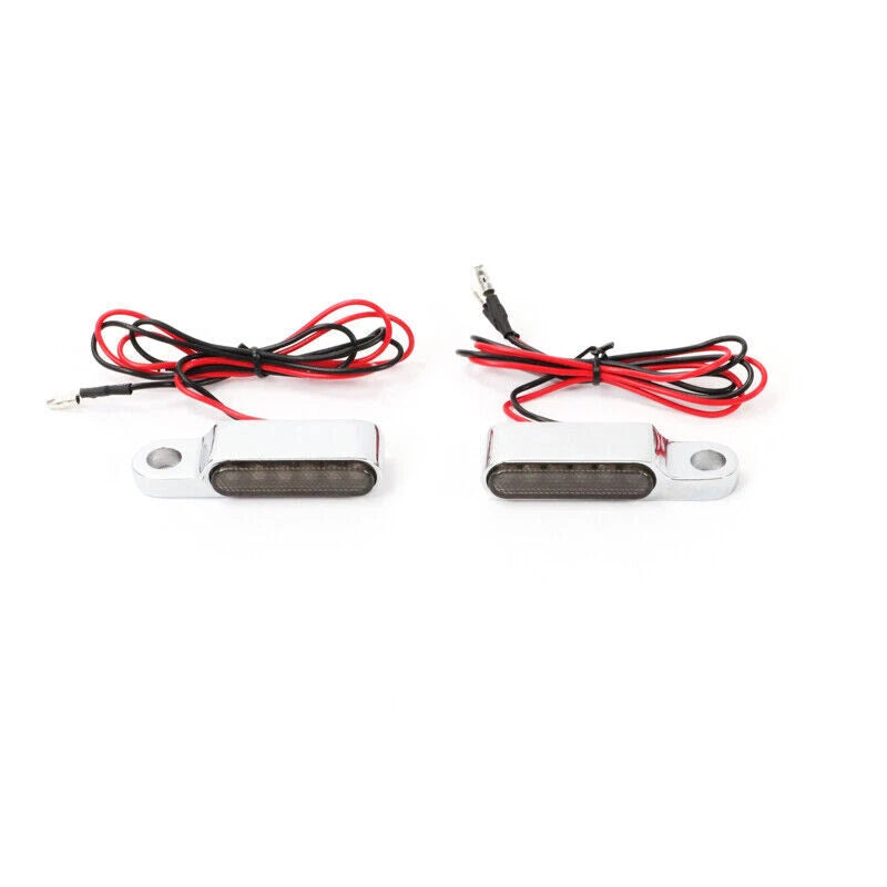2x 6 LED Motorcycle Dirt Bike Mini Turn Signal Indicators Light Universal Chrome