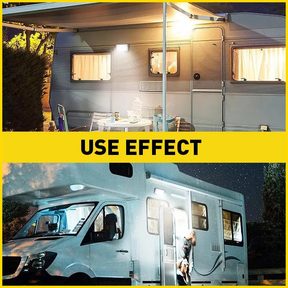 2X Waterproof LED Awning Light RV Caravan Boat Exterior Strip Lamp White Amber A