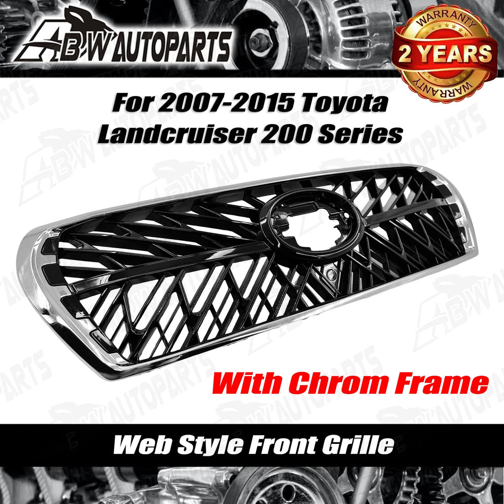 Front black web Chrome Gloss Grille For Toyota Land cruiser 200 Series 2007-2015