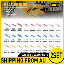 Load image into Gallery viewer, 2SET 540PCS Solder Seal Sleeve Waterproof Heat Shrink Butt Wire Connectors