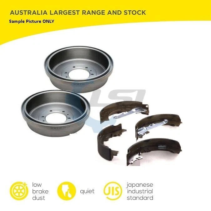 Rear Brake Shoes and Brake Drum for Holden Rodeo TF 2.2 2.8 3.2 1997-2003 295mm