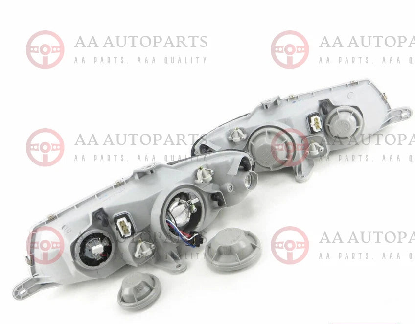 Chrome Headlights Pair + Full LED Globes For Holden Commodore VT WH 1997-2003