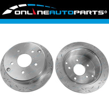 Load image into Gallery viewer, 2 Rear Slotted+ Drilled Disc Rotors V6 V8 for Commodore VT VX VU VY VZ Brake