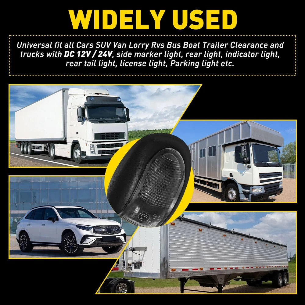 10/20/40X LED Clearance Lights Side Marker Amber Red Indicators Trailer Truck A