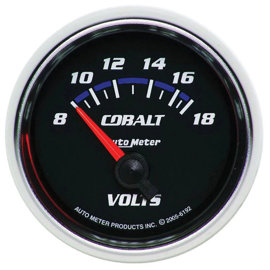 Autometer Cobalt 2-1/16in Voltmeter Gauge 8-18V Short Sweep Electric AU6192