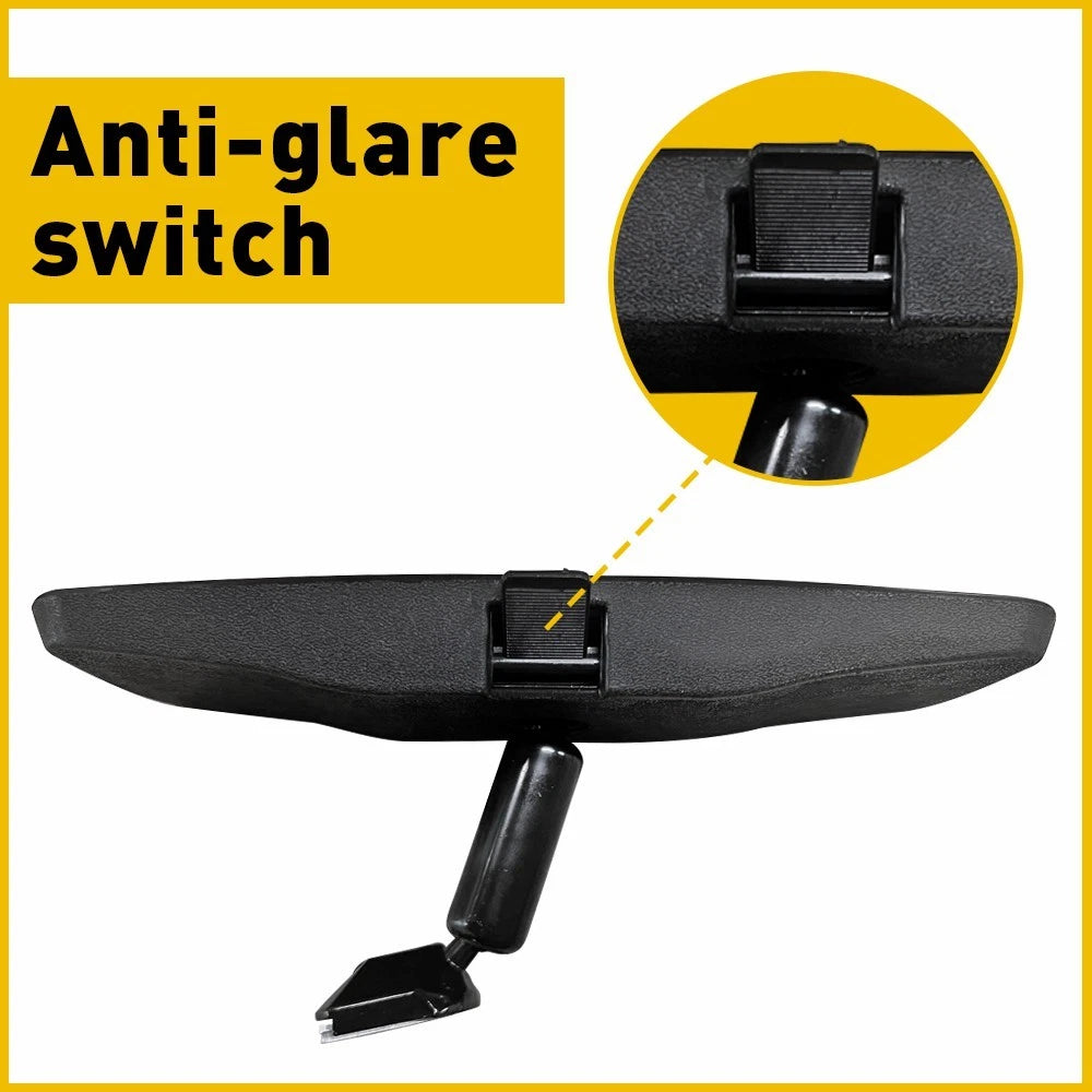 Rear View Mirror Inside Black Wide Angle Mirror Universal For Car SUV Truck 10"