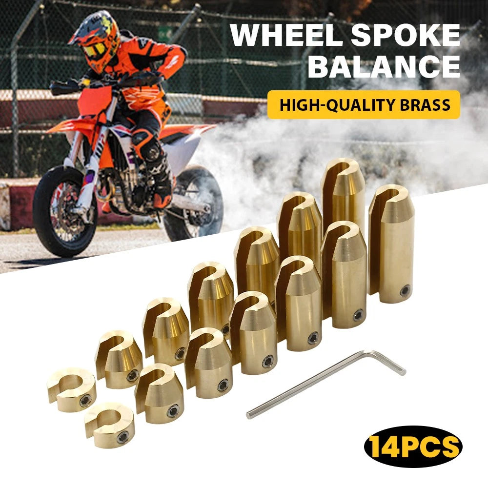 14 x Motorcycle Brass Reusable Wheel Spoke Balance Weights Refill Kits Dirt Bike