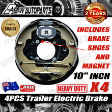 Load image into Gallery viewer, 4-Piece 10" Trailer Caravan Electric Brake Backing Plates &amp; Park Brake Lever Au