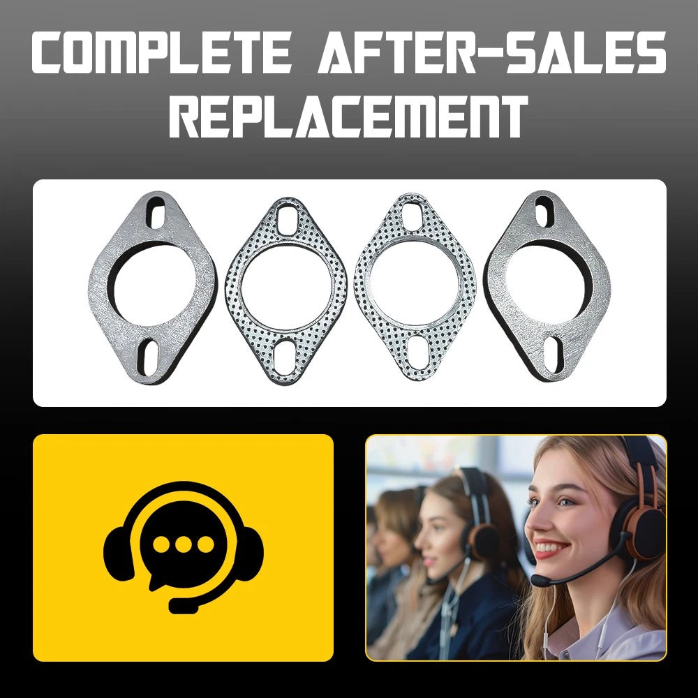 UNIVERSAL EXHAUST FLANGE PLATE GASKET KIT 2" 51MM 4 BOLT 304 STAINLESS STEEL SET