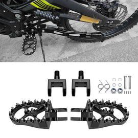 Black Wide Fat Footpegs Foot Pegs For Surron Sur-Ron Light Bee X For Segway X160