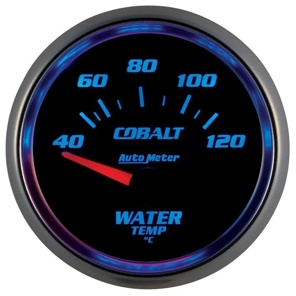 Autometer Cobalt 2-1/16in Water Temp Gauge 40-120C Short Sweep Electric AU6137-M
