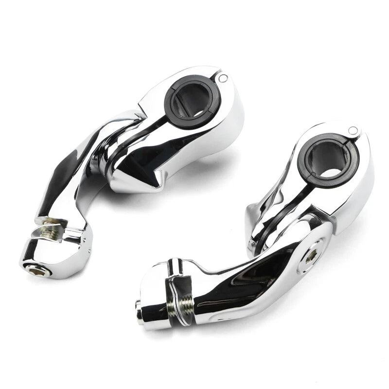 1.25" 32mm Highway Short Angled Foot Peg Mounts Bracket For Harley Touring ST