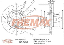 Load image into Gallery viewer, Fremax Front Disc Rotors for Mercedes Benz C320 W203 00-05 Sports Package