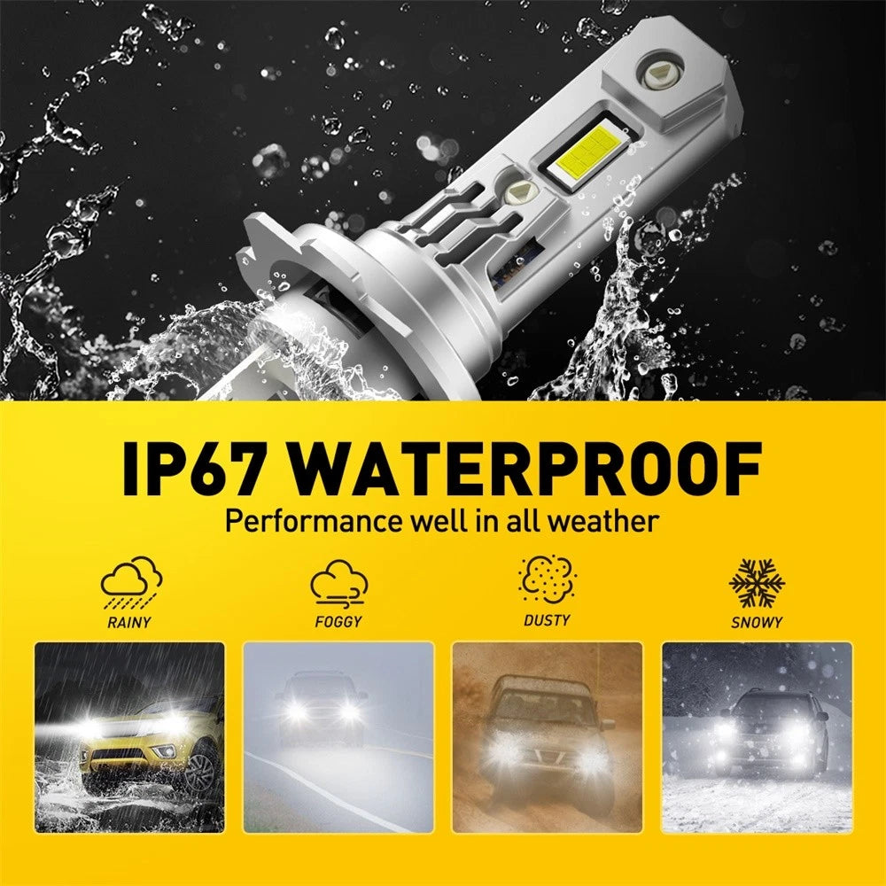 2x AUXITO LED Headlights H7 DRL Hi Low Conversion Kit Plug Play With Fan