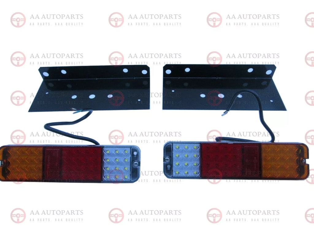 Universal Ute Tray back Trailer Led Tail Light Pair With Bracket & 2 Relays