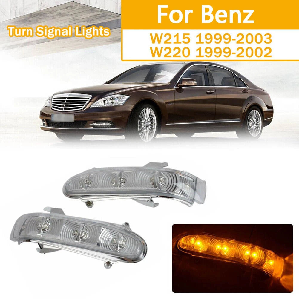 1Pair Rearview Mirror LED Turn Signal Indicator Light Blinker For Benz W220 W215