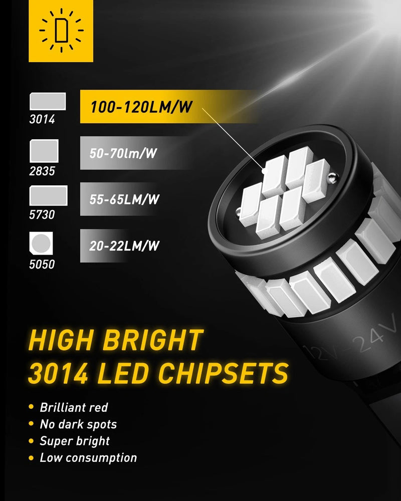 40x Red T10 W5W 168 Canbus LED Bulbs 3014 SMD 12V Interior & Tail Light