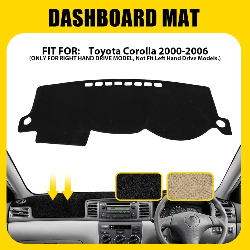 Black dashboard cover dash mat protector for Toyota Corolla 2003-2006