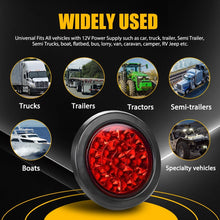 Load image into Gallery viewer, 2PCS LEDs ROUND TRAILER TAIL LIGHT KIT 2x PLUG CARAVAN BOAT UTE Waterproof RED