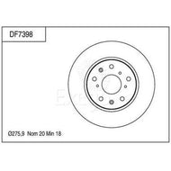TRW Brake Rotor Single 276mm Front DF7398S
