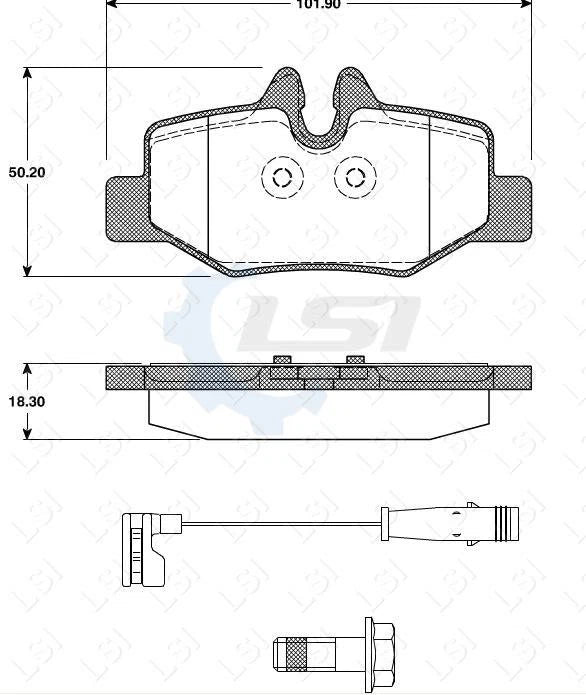 Rear Disc Rotors + Heavy Duty Brake Pads w/sensor for MB VITO Valente W639 03-15