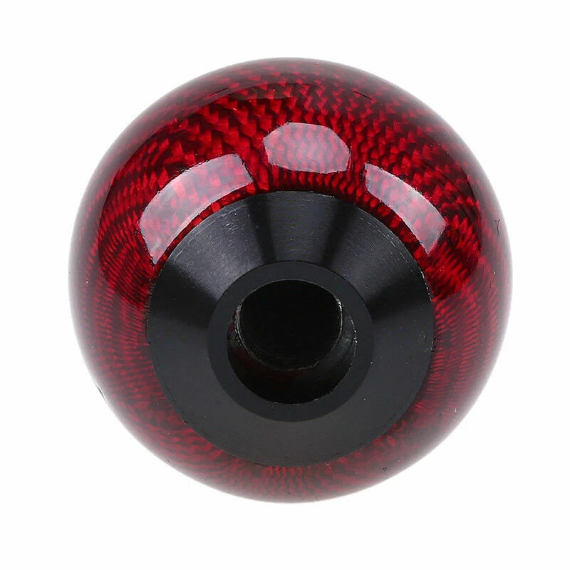 Red Carbon Fiber Gear Shift Knob Round Ball Shape Universal for Manual Cars ST