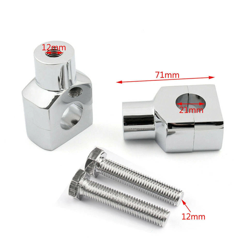 7/8″22mm Motor Aluminium Handle Bar Mount Risers Clamp Chrome for ATV Quad Dirt