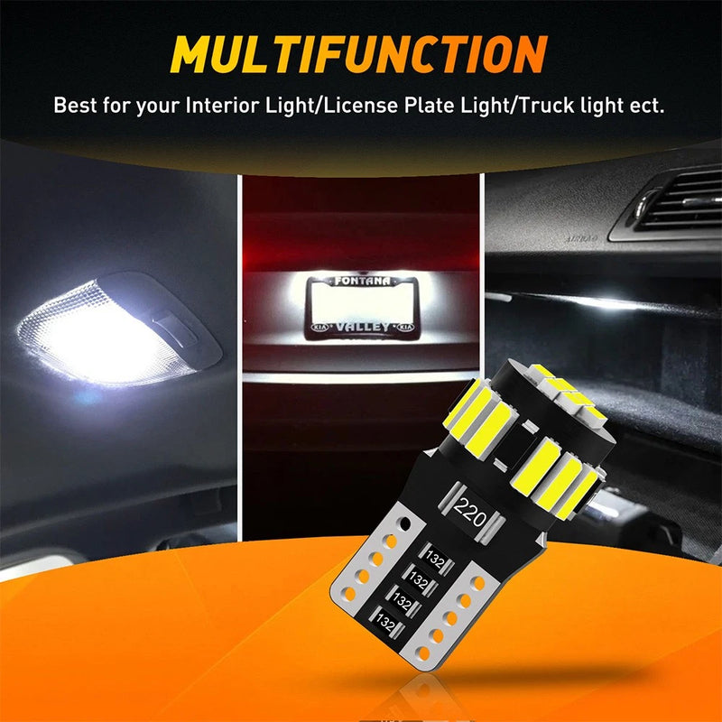 2x T10 194 LED Wedge Bulbs 12V 6500K White Parking & Tail Lights