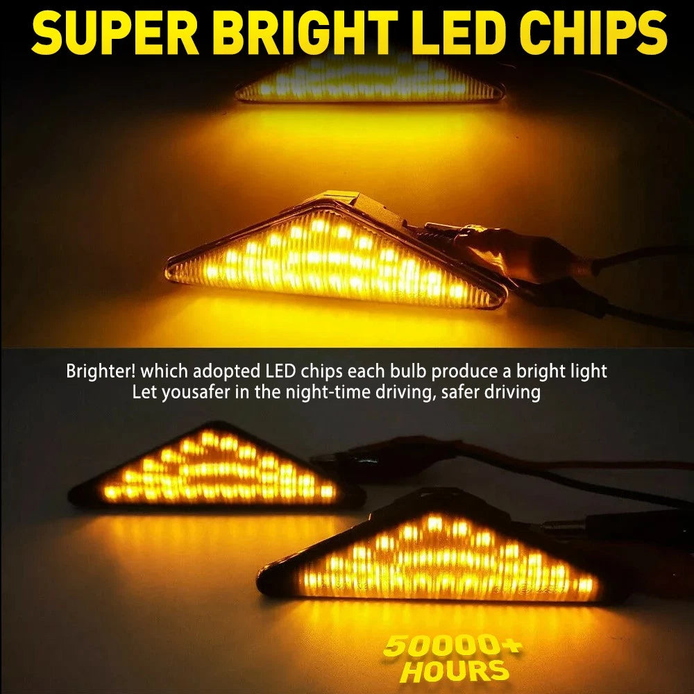 2Pc Fit For Ford Falcon FG XT Flowing Side LED Indicator Blinker Light 1065645