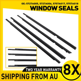 8x Window Seals Weather Strip for 4 Door Mitsubishi Lancer 08-17 Sedan 5727A005