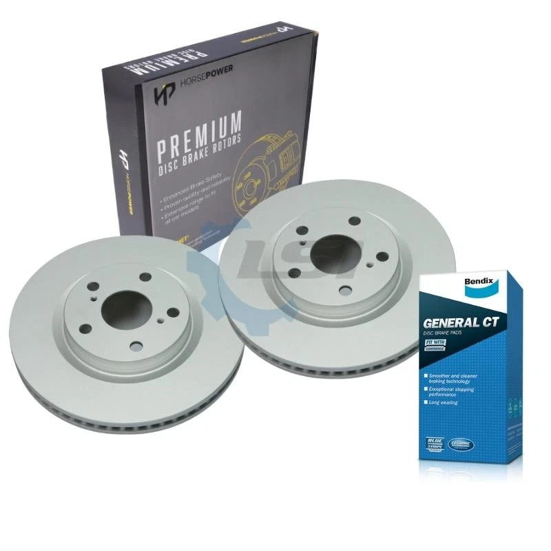 Front Bendix GCT Brake Pads and Rotors for Toyota AURION 3.5L GSV4OR GSV50 06-16